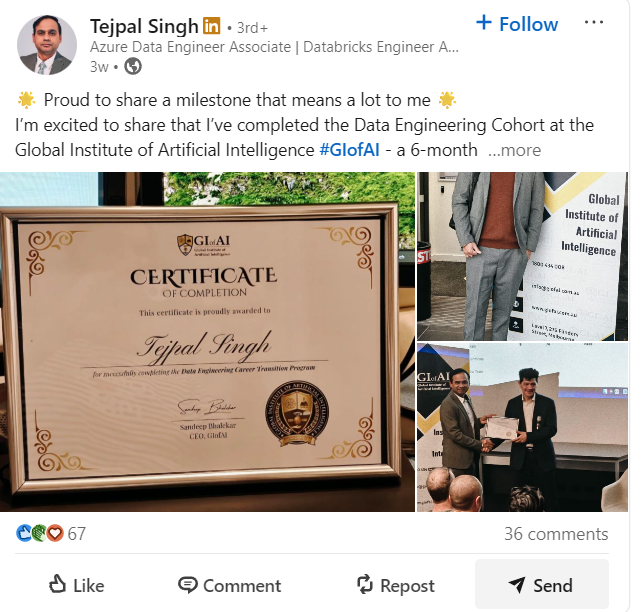 Tejpal Singh Recognition Post